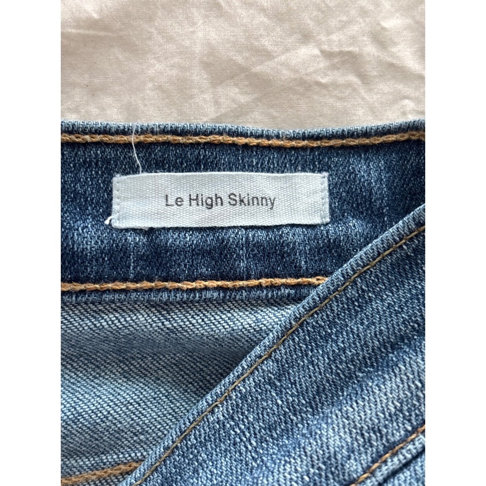FRAME Denim Le High Skinny Jeans Medium Wash Raw Step Hem Size 29 - Picture 5 of 6
